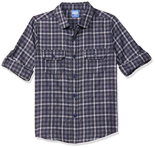 Image of Amazon Brand - Jam & Honey Boys 100% Cotton Printed Regular Fit Long Sleeve Shirt