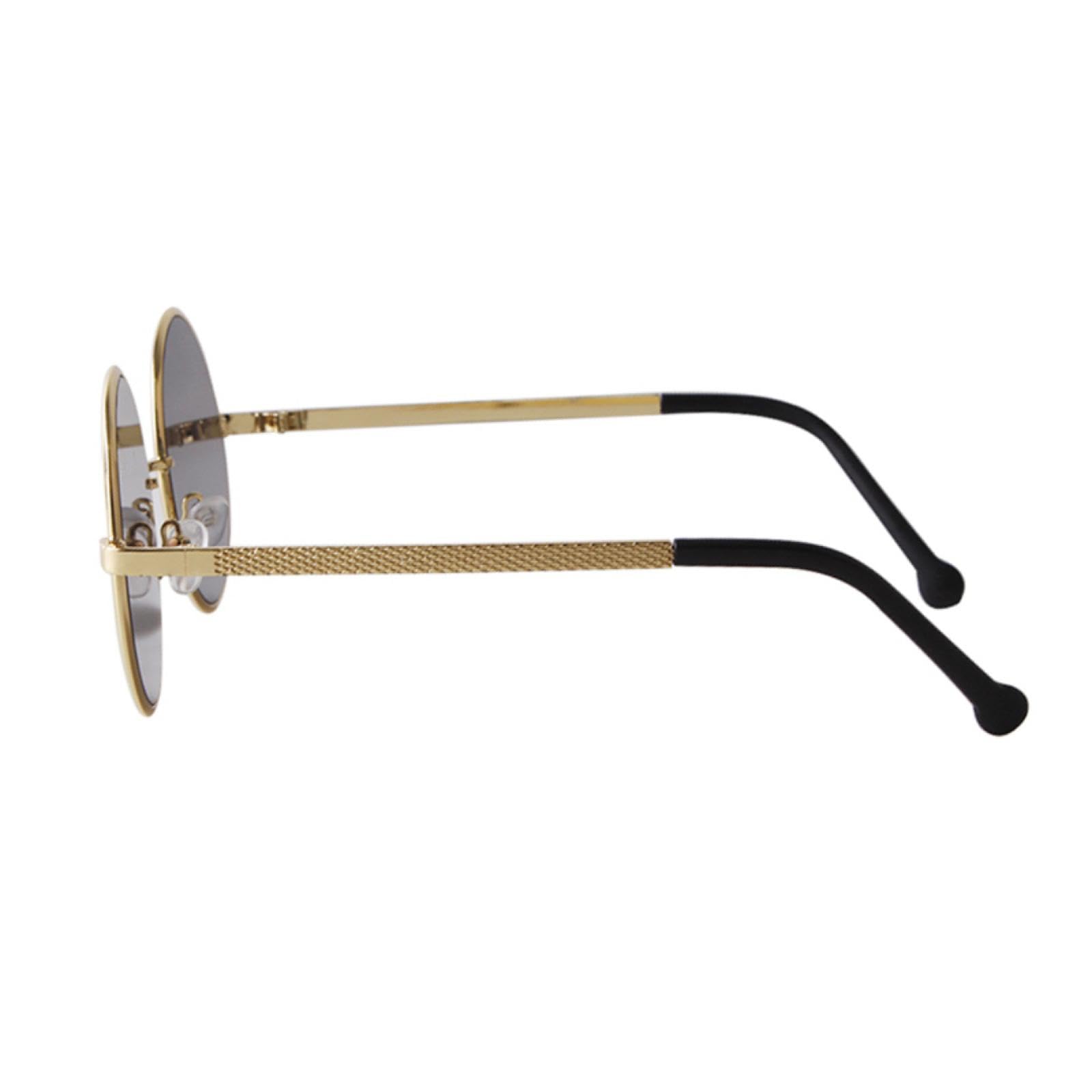 Steampunk Małe Okrągłe Okulary Przeciwsłoneczne Męskie Vintage Metalowe Lustrzane Okulary Przeciwsłoneczne Damskie Fajne Okrągłe Okulary Przeciwsłoneczne Męskie Uv400 (C5 Złoty Fiolet)