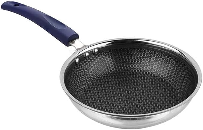 Satre Online and Marketing Stainless Steel Fry Pan with Honeycomb Coating, Induction Base Fry Pan with Handel, Non Stick Frying Pan, Wok Frying Pan - 1 Pcs