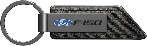 Compatible con Ford F-150 Gunmetal Negro Gris Metal Fibra de Carbono Textura Negro Cuero Llavero