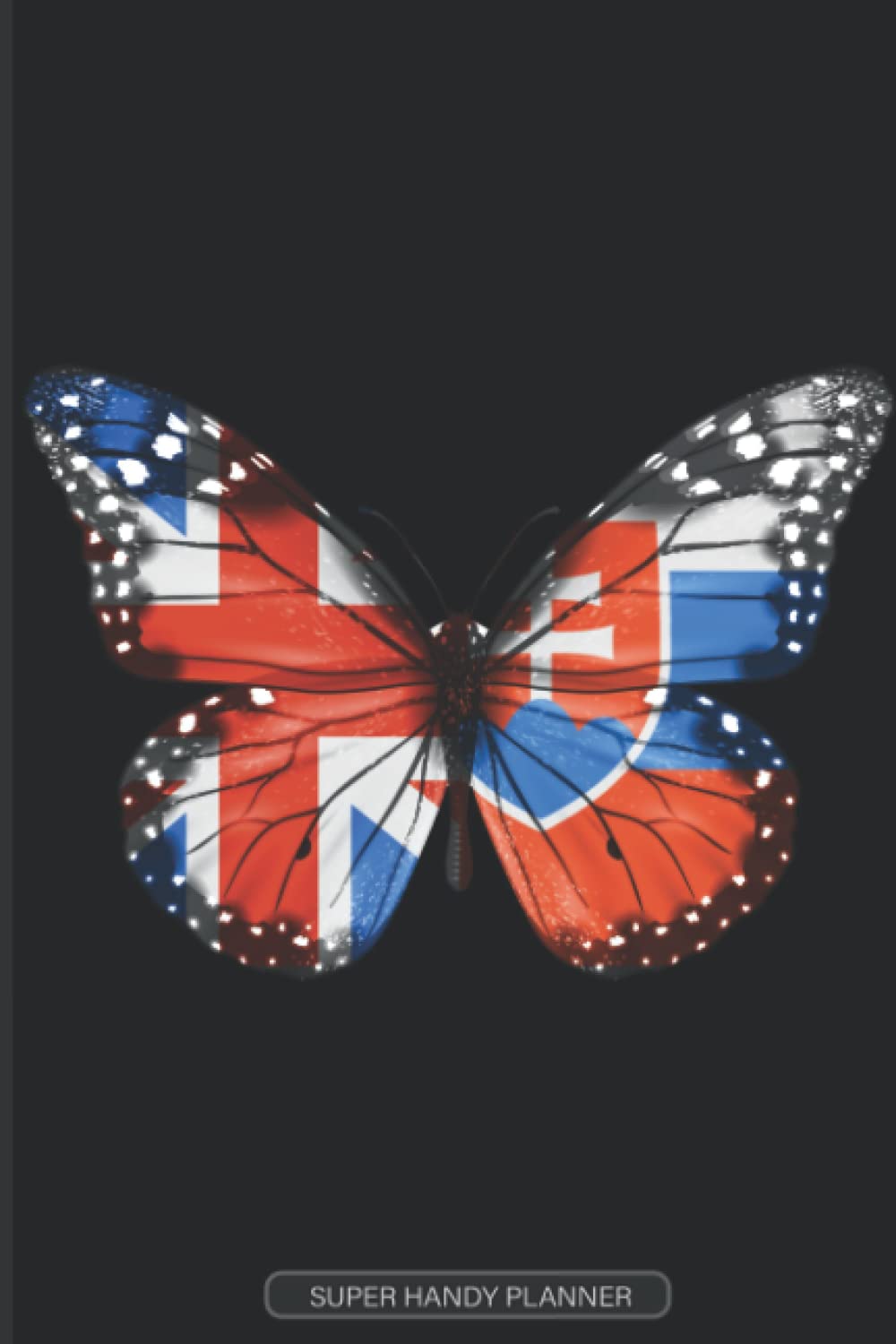 Planner: British Slovakian Flag Combined Butterfly Flags Of Great Britain Slovakia