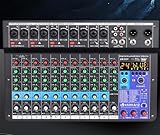 mesa de som, vedo A12 12 canais digital/número profissional portátil com reverb bluetooth usb interface audio/áudio mixer