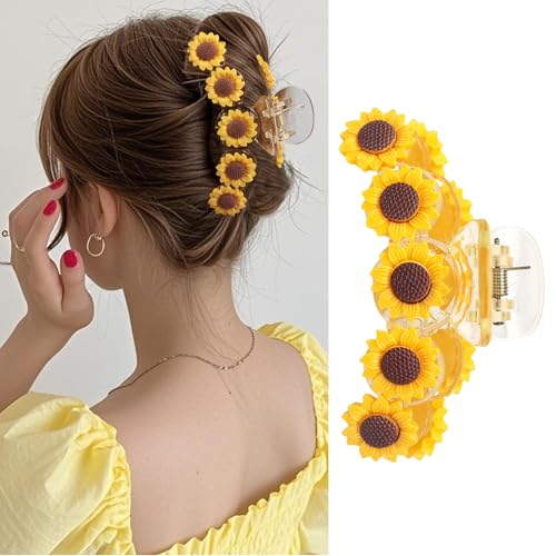 Pinza para el cabello con diseño de girasol miniatura 1