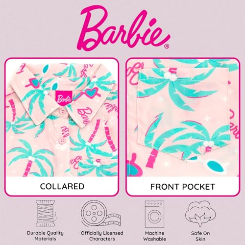 Barbie Girls Hawaiian Button Down Shirt Toddler to Big Kid Sizes (2T - 18-20)3