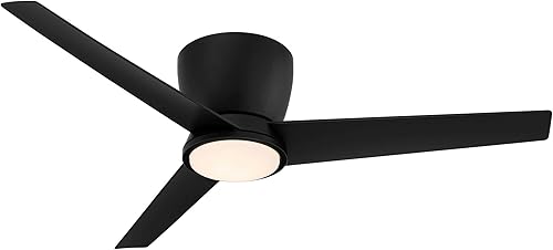 Miniatura 7 de Casa Vieja Auria - Ventilador de techo moderno de 3 aspas para exteriores de 52 pulgadas con luz LED regulable, control remoto, vidrio ópalo negro