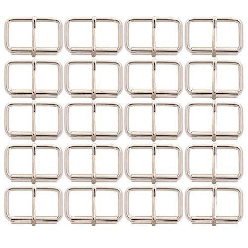 BIKICOCO 3.8 x 2 cm Hebillas de pasador de rodillo para bolsas, collares y monederos, Plateado - 20 piezas Cover
