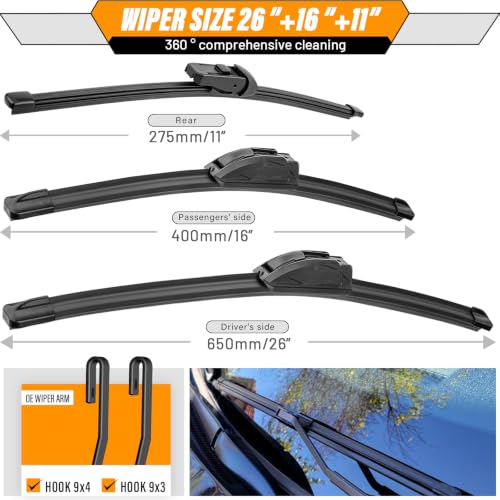 Image of AUTOBOO Windshield Wiper Blade Replacement for Hyundai Santa Fe 2024-2026