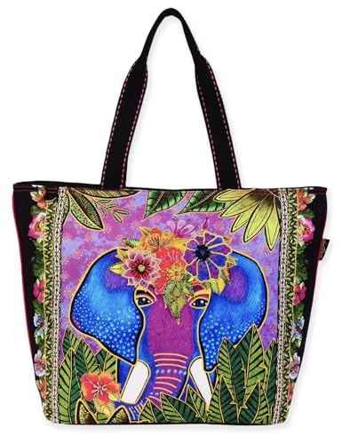 Bolso Tote grande Alijah Elephant multicolor 19'' x 6'' x 15'' miniatura 1