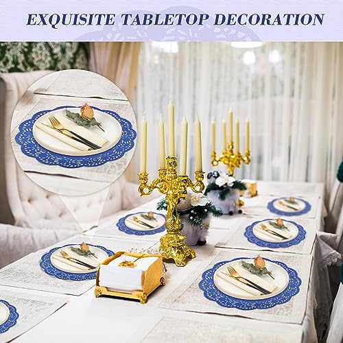 Doilies de papel de 35,5 cm, 200 peças, doilies de papel de renda redondas descartáveis de papel de