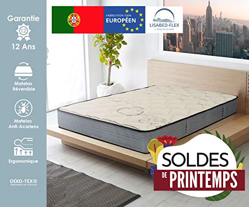 Lisabed Flex | Colchón Lisa-Flex 160 x 200 cm | Viscoelástico de Grafeno de Alta Densidad | Reversible (Invierno/Verano) | Gama Prestige Hotel | 24 cm (+/- 2 cm) | Todas Las Medidas