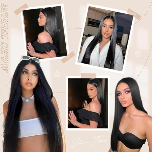 Extensiones de cabello con clip de una pieza recta de cabello humano de 10 a 26 pulgadas 6
