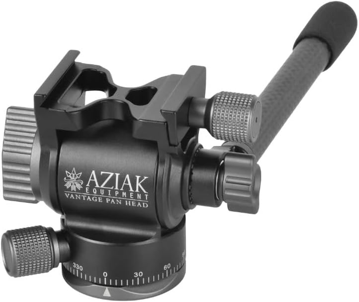Aziak Equipment Vantage Pan Head - Lightweight, Durable Tripod Head for Smooth glassing and Recording from a Tripod.