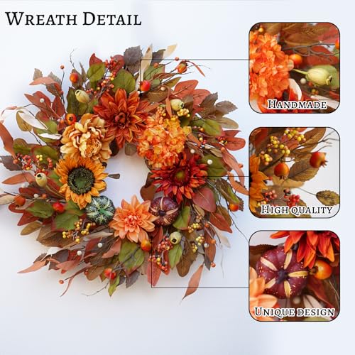 Large-Fall-Wreaths-for-Front-Door-24-inch-Artificial-Silk-Fall-Door-Wreath-Sunflower-Autumn-Wreath-with-Fall-Leaves-and-Dahlias-Farmhouse-Indoor-Outdoor-Harvest-Thanksgiving-Wreath-Decor Large Fall Wreaths for Front Door 24 inch Artificial Silk Fall Door Wreath Sunflower Autumn Wreath with Fall Leaves and Dahlias Farmhouse Indoor Outdoor Harvest Thanksgiving Wreath Decor
