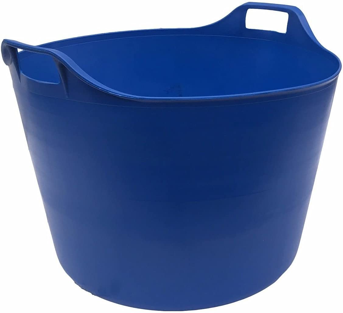 Blue 75L Litre Robust Versatile Multipurpose Extra Large Flexi Tub Laundry Basket Horse Feeding Tub Storage Container Polythylene Flexi Tub With Handle For Home & Garden (Blue)