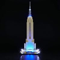 Vista 2 de Briksmax Kit de iluminación LED para arquitectura Empire State Building - Compatible con el modelo de bloques de construcción Lego 21046 - No