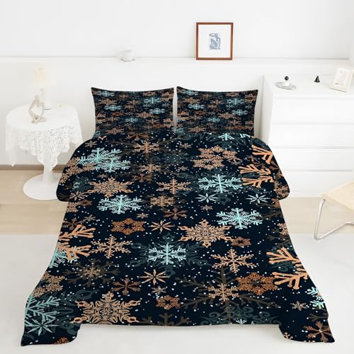 Generico Piumino Matrimoniale Fioccodineve Trapunte Natale Piumone Imbottito Resistente Lavabile, Super Morbida Trapunta, piumini 200x200 cm in Microfibra Reversibile e 2 Federa 50x80 cmY700