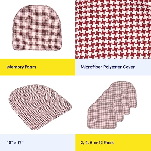 image for Sweet Home Collection Chair Cushion Memory Foam Pads Tufted Slip Non S