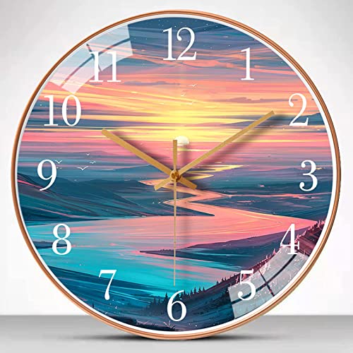 Sanlianzi Horloge Murale Silencieuse, Horloge Murale à Quartz Design Moderne Cuisine Horloge Pendule Murale sans Tic Tac Wall Clock pour Chambre Cuisine Salon,20cm