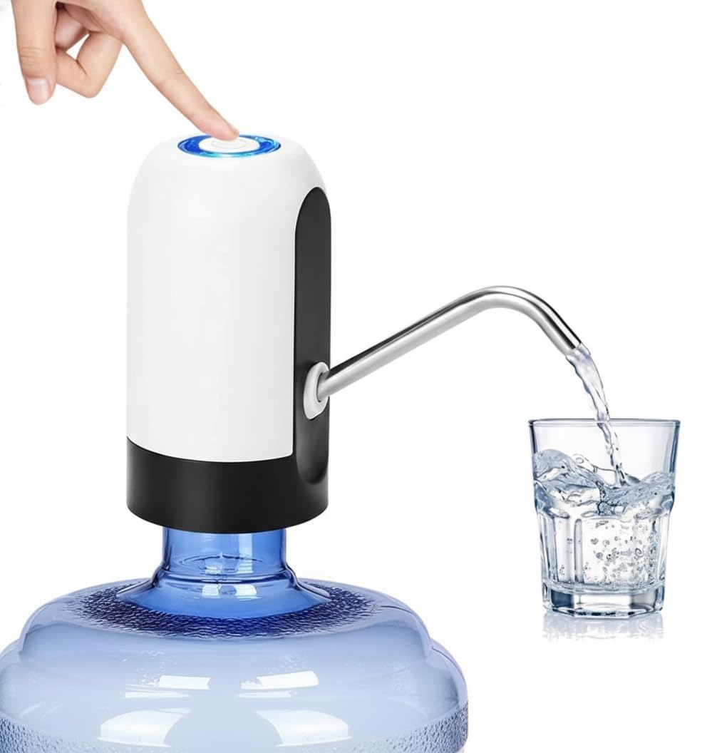 Automatic Water Can Dispenser Pump for 20 Litre Bottle, USB Rechargeable Wireless Drinking Water Dispenser, One Touch Electric Water Bottle Pump with Stainless Steel Nozzle-image-44