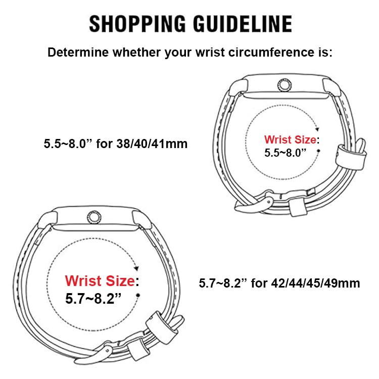 Image of DBLACK ''NAGATA2'' Compatible with Apple Watch Strap 42mm 44mm 45mm 46mm 49mm, Leather Watch Strap, Full Padded with Strong stitching, Matte Finish Watch Belt for iWatch Series 10 9 8 7 6 5 4 3 2 1 SE /SE2 and Ultra 2 /Ultra (Watch is Not Included)