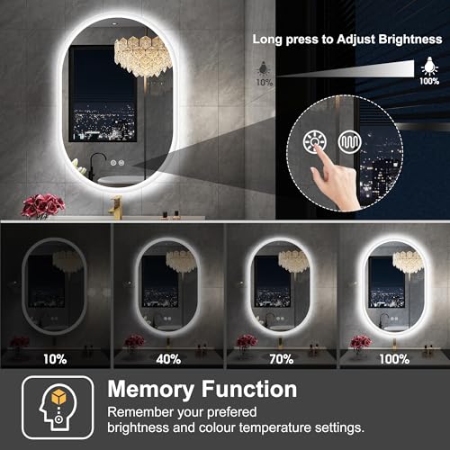Smart Mirror with Lights and Bluetooth