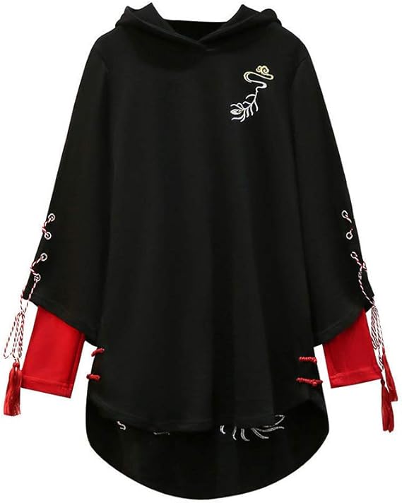 Amazon Co Jp ファッション 春秋 パーカー ドレス 重ね着風 パーカーワンピース 中国風 チャイナドレス 漢服 ユニック デザイン コーデ ブラック 黑 M 服 ファッション小物 Amazon Co Jp ファッション 春秋 パーカー ドレス 重ね着風 パーカーワンピース 中国風 チャイナドレス 漢服 ユニック デザイン コーデ ブラック 黑 M 服 ファッション小物