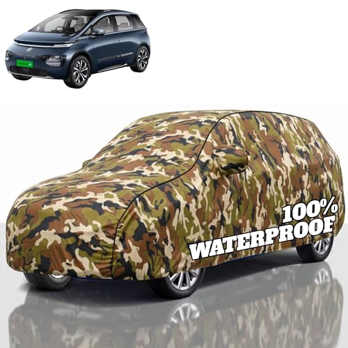 Image of Premium Polyester Car Cover MG Windsor EV All-Weather Protection from Rain, Dust & Sun | UV Resistant Fabric | Full Body Secure Fit for Outdoor & Indoor Parking Jungle