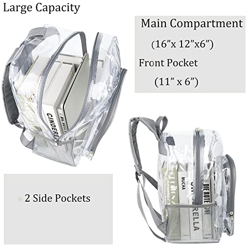 JOMPARO Heavy Duty Transparent Clear Backpack See