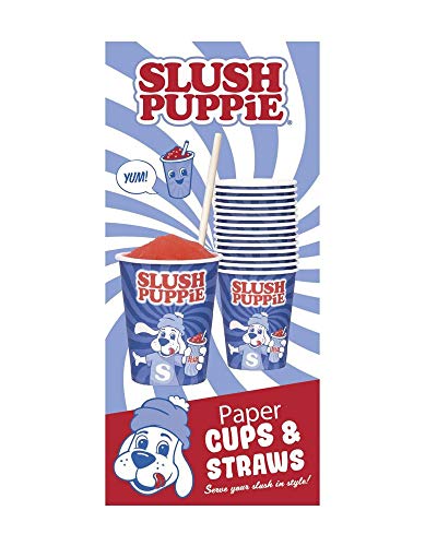 Slush Puppie Packung mit 20 Pappbechern und Papierstrohhalmen. – Bild 3