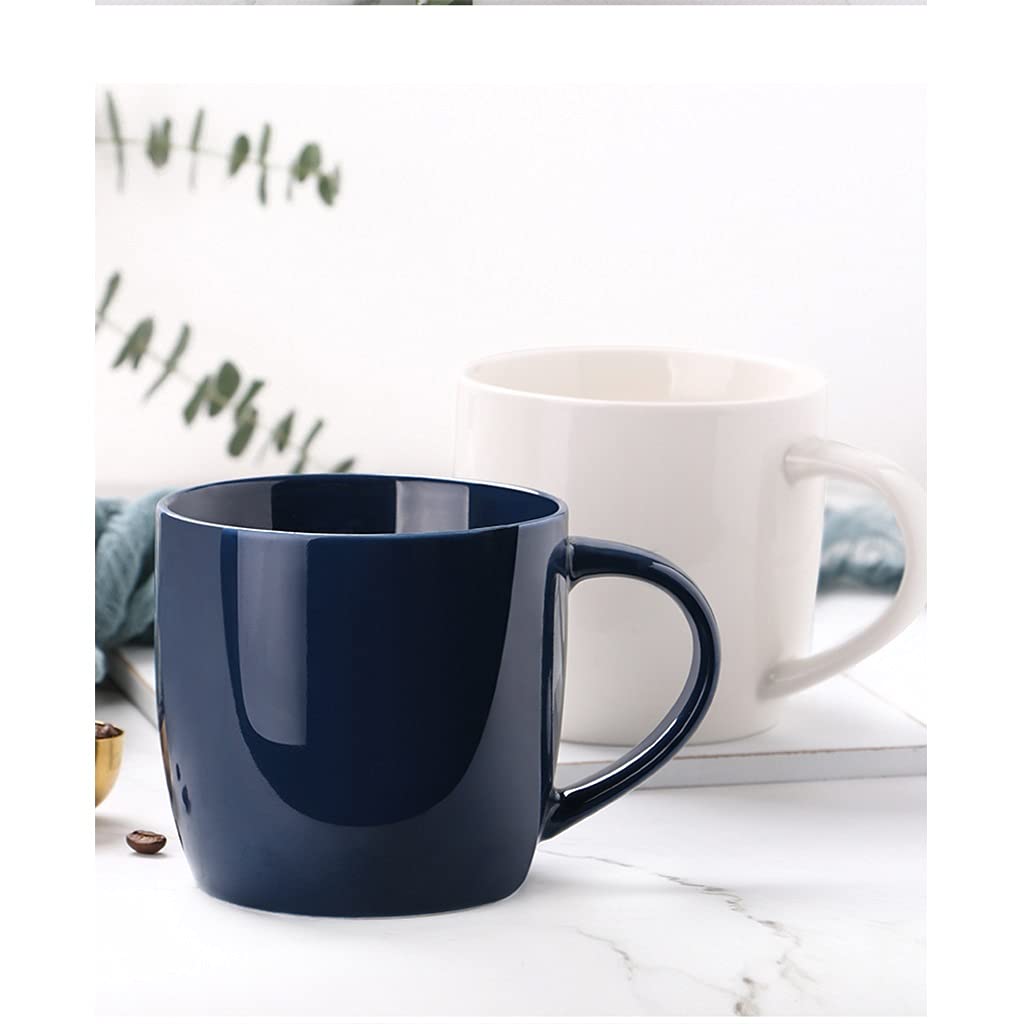 Spodki i łyżka, kubki ceramiczne, Kubek porcelanowy 14,5 uncji, duże kubki do kawy białe, kubki do latte do specjalnych napojów kawowych, latte, kawiarnia mokka i herbata, zestaw podarunkowy kubków dl