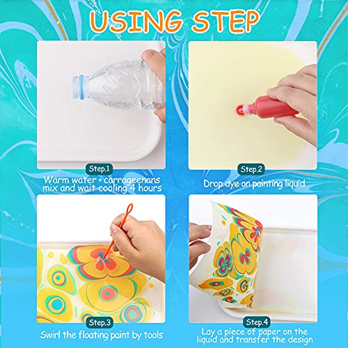 Jar Melo Marbling Paint Crafts For Kids Ages3+, Water Marble Painting Kit, Craft Kits Art Set, Arts And Crafts For Kids Boys And Girls, Gift Ideas For Kids Art Project Activities- Non-Toxic 6 Color #TOP1
