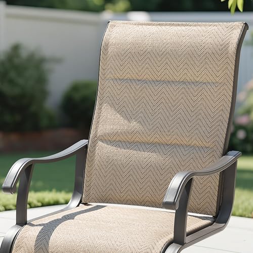 Image of NUU GARDEN Patio Dining Chairs Set of 2, Outdoor Dining Chairs with Breathable Textilene Seat, All-Weather Patio Furniture for Garden Deck Backyard Porch, Grayish Beige