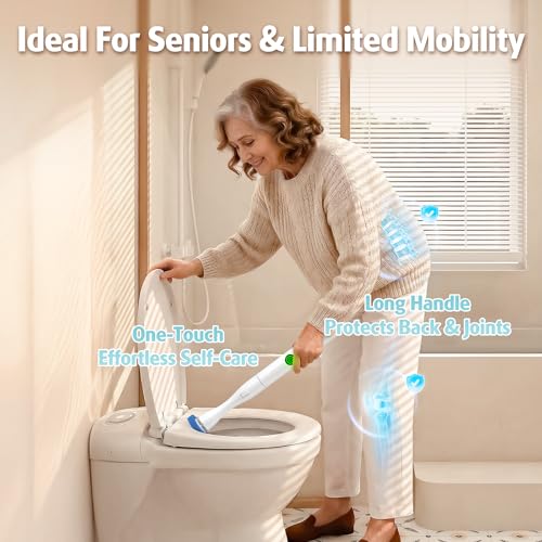 Image of AIR U+ Hands-Free Electric Toilet Brush for Seniors & Busy Households - No Bending, Effortless Clean with Disposable Heads & Holder Set