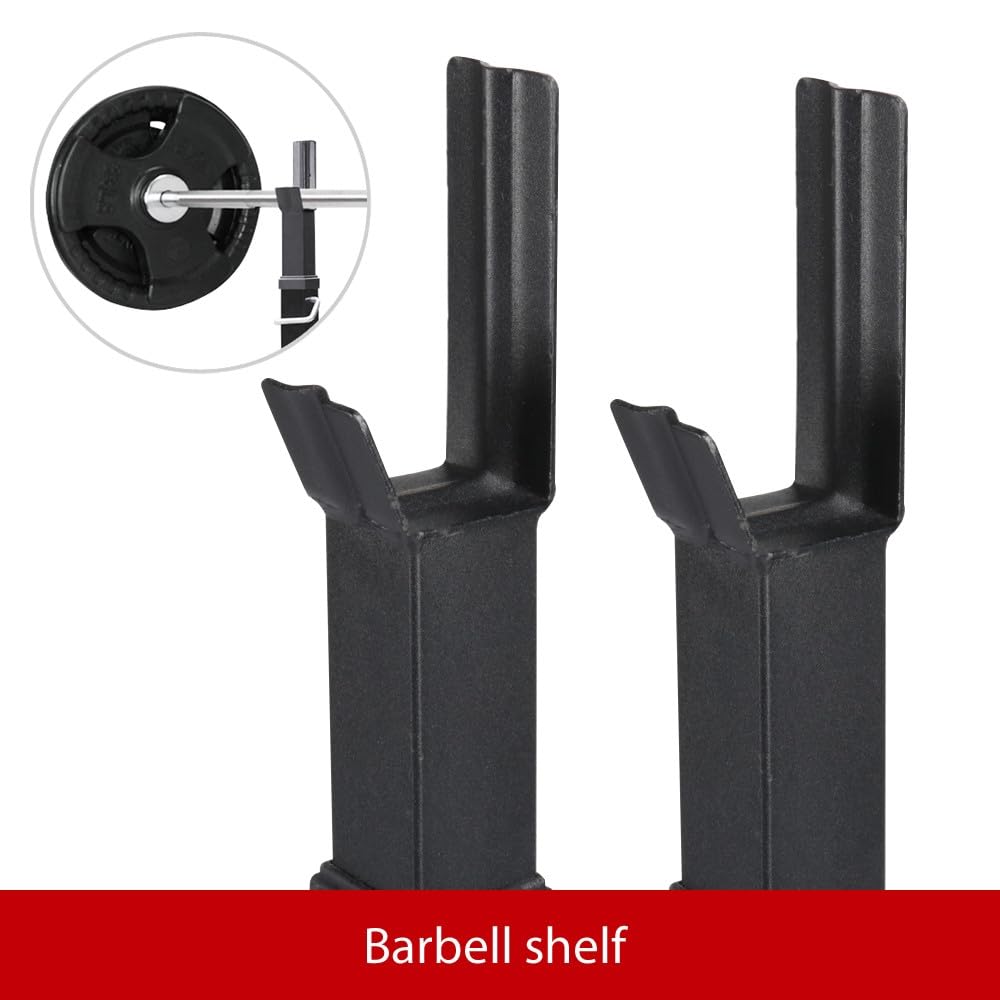 Yaheetech Soporte para Pesas Sentadillas Soporte Barra Pesas MAX 250 KG | 14 Niveles de Altura Ajustables，para Gimnasio y Casa, Color Negro