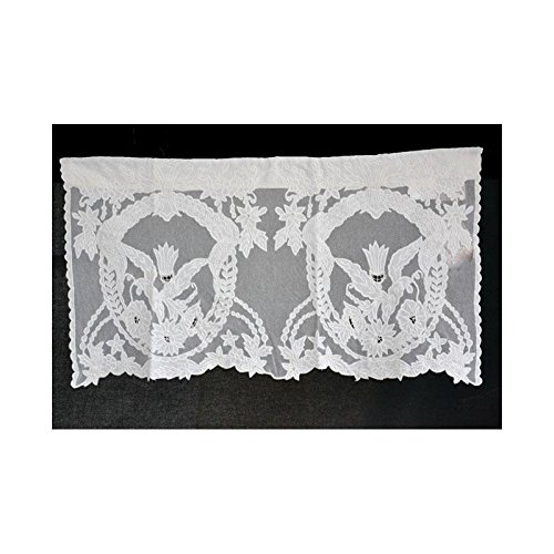 Mini bandó Saint paterne marfil 70 x 35 cm, cortina corta decorativa para ventanas pequeñas