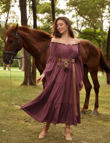 Disfraz Renacentista Mujer Vestido Maxi Vino miniatura 3