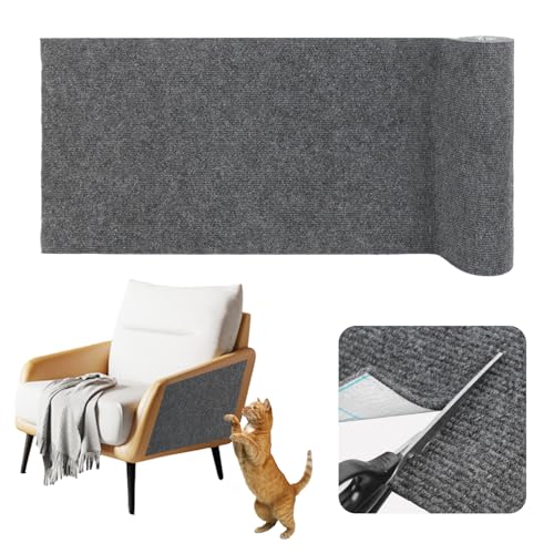 Alfombra rascador para Gatos Adhesivo Protector Sofa Gatos arañazo rascador Sofa Adhesivo (Gris Oscuro, 40cm×2m)