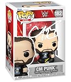 CM Punk #182 Facsimile Signed Reprint Laser Autographed Funko POP! Wrestling Figurine with Protector Case