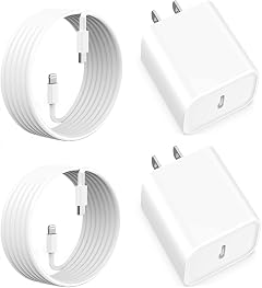 iPhone Fast Charger Apple MFi Certified iPhone Charger Fast Charging Apple Wall Charger Block 6FT USB C Lightning
