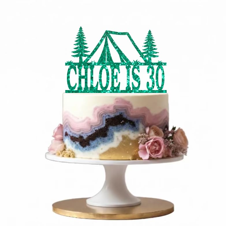 Welshcrafter Design - Custom Tent Glitter Cake Topper. Camping Cake Decoration. Outdoor Birthday Pick. Adventure Party Cake Accent. Over 30 Glittery Colours Available