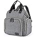PREMYO Grande Mochila de Pañales Bebé - Bolso Cambiador Maternal - Impermeable 2 Ganchos Silla de Paseo Gris