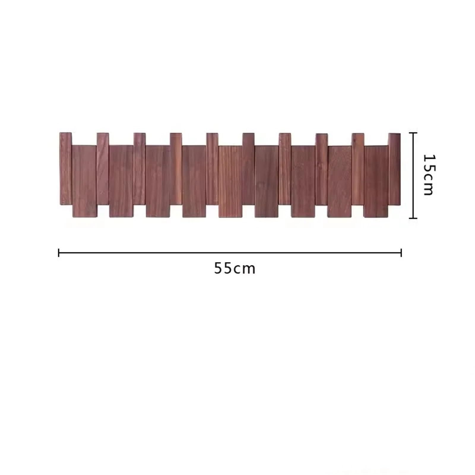 Porte-manteau mural en noyer à suspendre au mur, porte d'entrée, porche, porte-manteau perforé en bois massif perforé pour clés de piano, crochets à vêtements (marron, 32 x 15 cm)