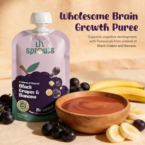 Image of Li'l Sprouts FruGies Veggie Lover Combo Pack | Baby Food Puree | 4 Flavours | 6 Months+| Ready-to-Eat | Infant Travel Food | Pack of 4, 100g each | All Natural, No Salt, No Sugar and No Preservatives | Packed with Nutrients