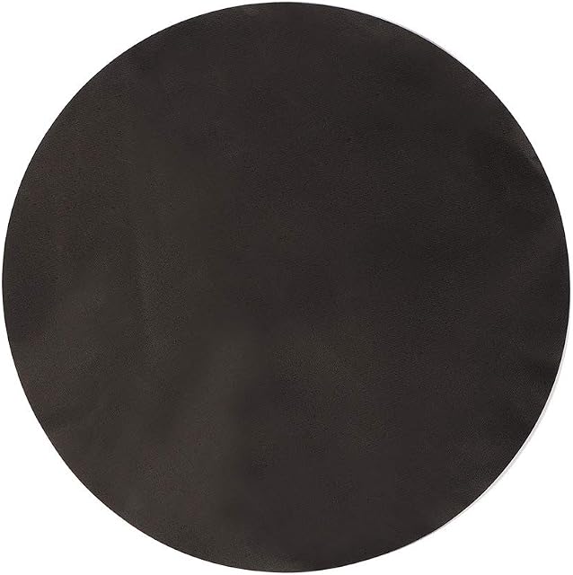 Round Non-Stick BBQ Mats Grill Mats, Reusable Baking Mats-Work on Gas Charcoal Electric Grill, Heavy Duty Teflon Barbecue Accessory, 15.8in Black