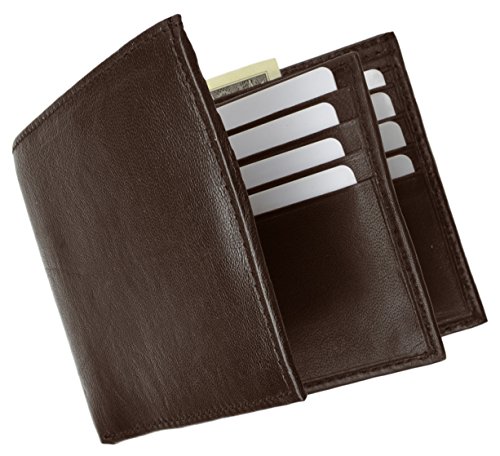 Marshal Men's Multi-Card Compact Center Flip Bifold Wallet wallet, Brown4