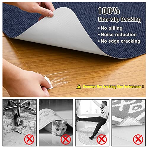 Placoot Desk Chair Mat For Hardwood Floor Corduroy Surface 1/6" Thick 55"X35" Office Chair Mat For Rolling Chairs-100% Large Anti-Slip Backing Under Desk Low-Pile Office Rug Floor Mat For Office/Home #TOP2