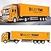 1: 48 giocattolo modello di camion per container in lega, giocattolo per camion di trasporto staccabile, veicolo per giocattoli per auto per bambini ad alta simulazione da tirare indietro(Giallo)
