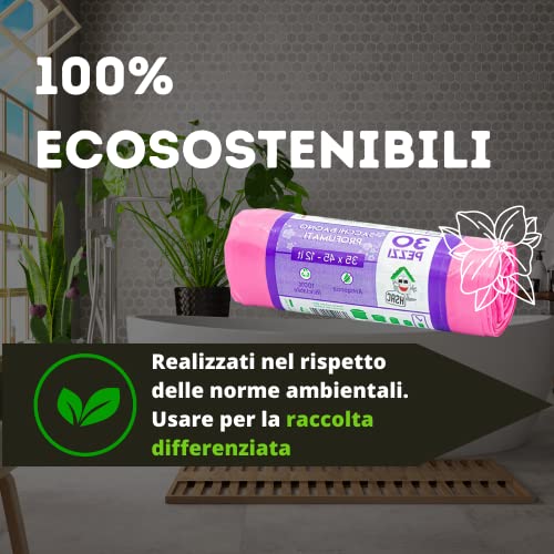 180 Sacchetti bagno, sacchi immondizia ROSA