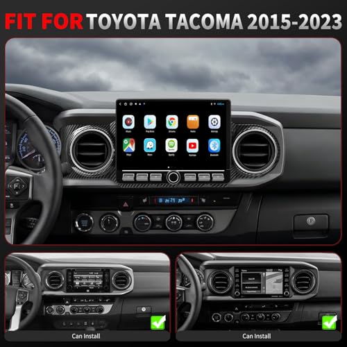Image of QLED Radio for Toyota Tacoma Upgrade 2016-2023, Carbon Fiber Style,Touch Screen Stereo Replacement,Wireless Carplay Android Auto, 4G Network