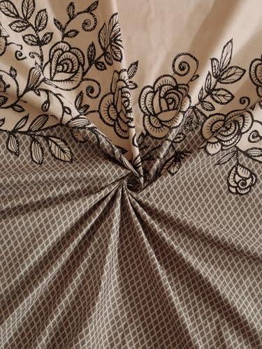 Image of Home Sizzler 210TC Charm in Rose Elastic Fitted Double Bedsheet (72X78 Inch) with 2 King Size Pillow Covers